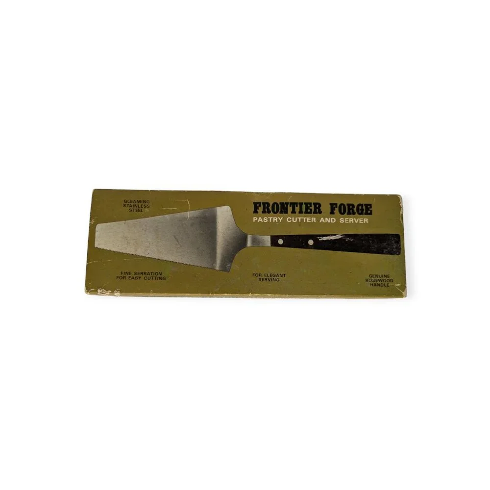 Vintage Frontier Forge Cake Pie Cutter Server Stainless Steel Rosewood Handle